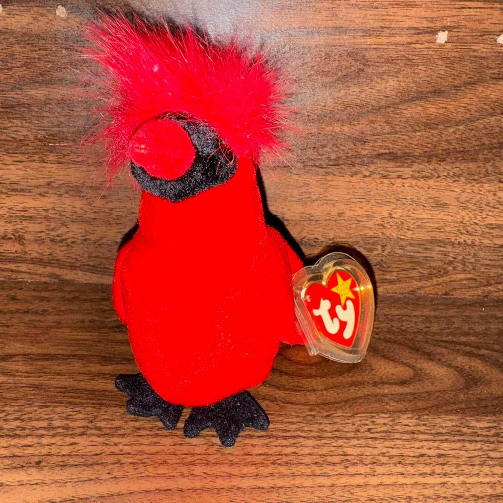 Ty Mac the Vibrant Red Cardinal beanie baby - 1999